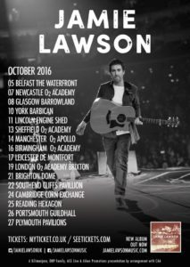 Jamie Lawson UK October 2016 Tour Poster