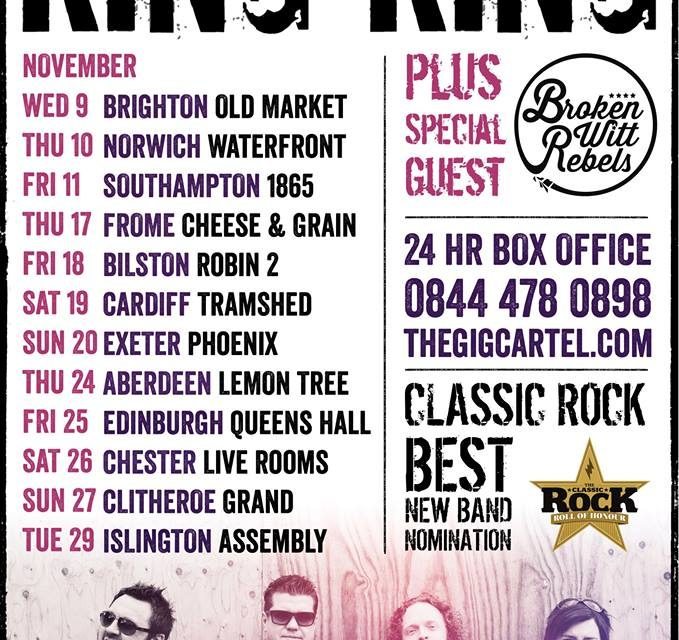 King King Announces Autumn 2016 UK Tour with special guests Broken Witt Rebels