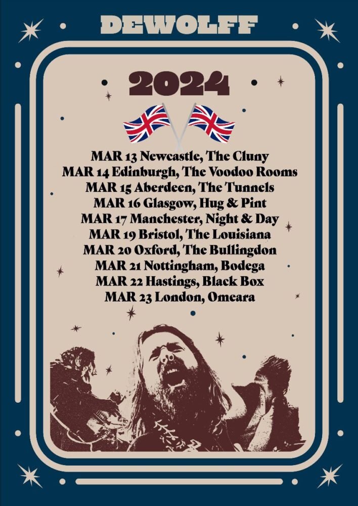 DeWolff March 2024 UK Tour Poster DeWolff