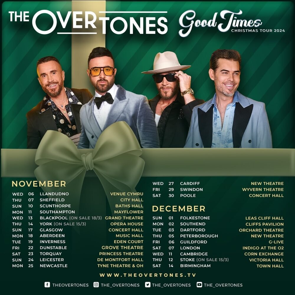 The Ovetones 2024 UK Tour Poster The Overtones