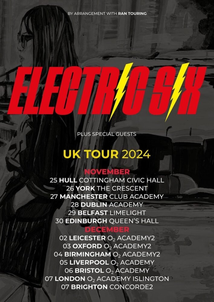 Electric Six UK Tour Poster Late 2024 Electric Six