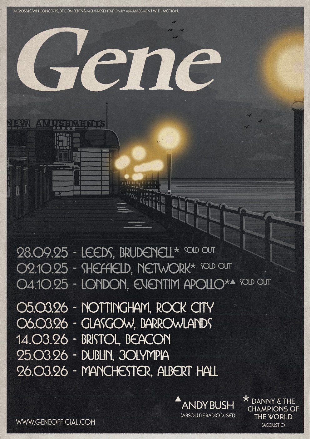Gene - tour dates poster Gene